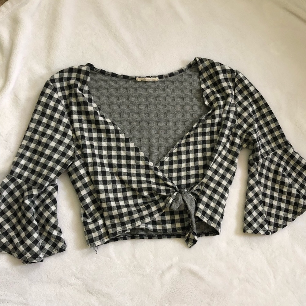 Gingham Cross Over Top.